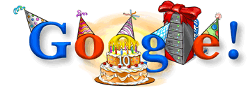Logo de dez anos do Google