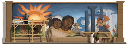 Diego Rivera 2011 hp Doodle: 125º aniversário de Diego Rivera