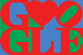 Happy Valentine's Day from Google & Robert Indiana. Courtesy of the Morgan Art Foundation / ARS, NY