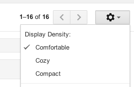 Customize the display density of Gmail.