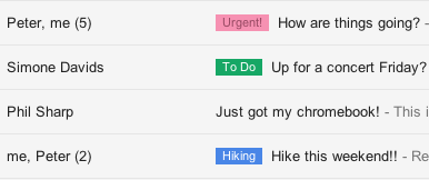 Organize your email with labels.