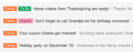 Highlight important emails using filters and colored labels.