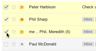 Shift-click to quickly select multiple messages.