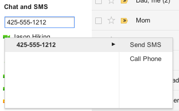 Send SMS text messages right from Gmail.