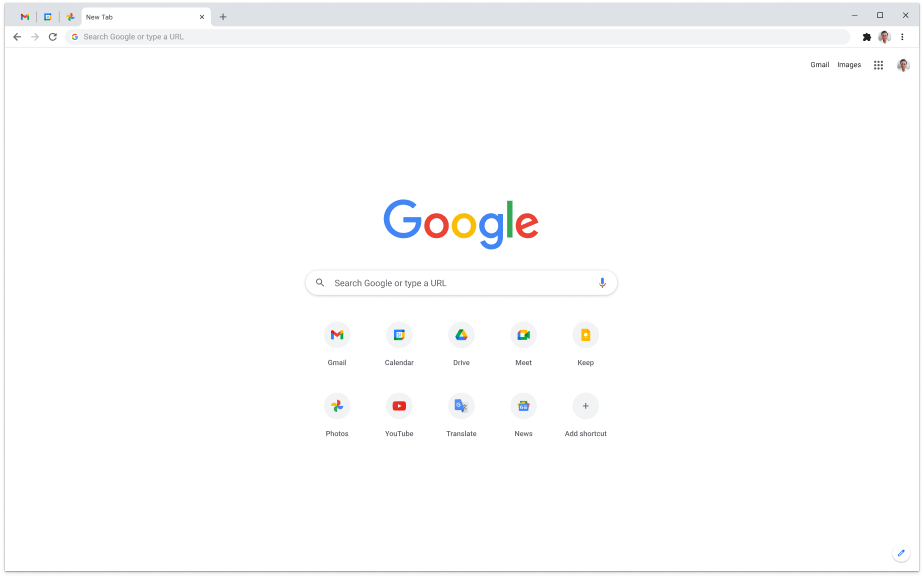 Laptop exibindo a página inicial google.com.