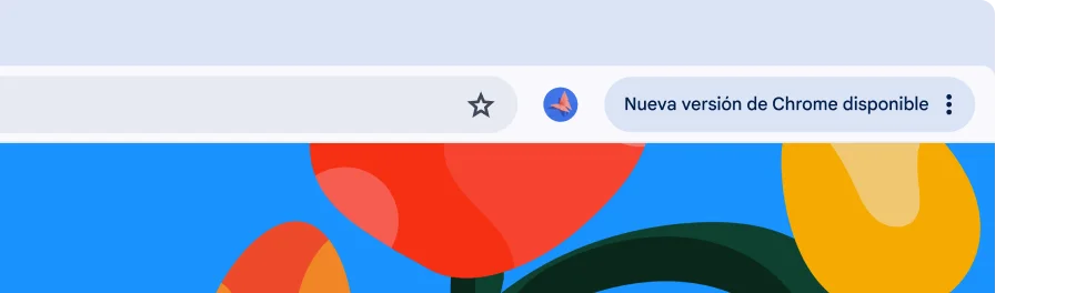 Una IU del navegador muestra un botón de Actualizar verde, lo que le indica al usuario que ya está listo para reiniciarse y realizar una actualización automática.