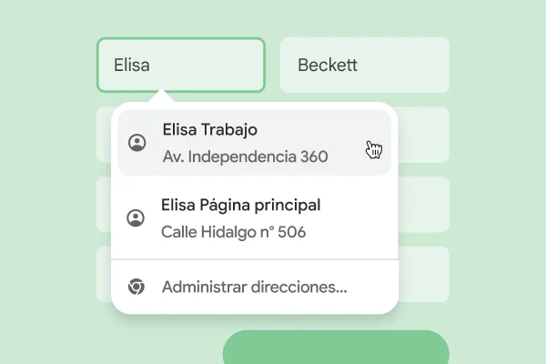 Un usuario puede ingresar su nombre y dirección en un formulario al instante con Autocompletar.