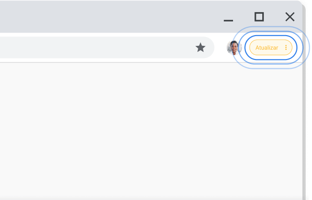 Canto superior direito da janela do navegador Chrome destacando a solicitação 