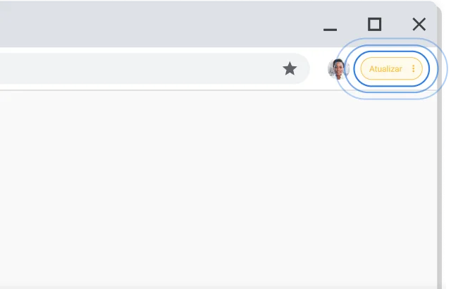 Canto superior direito da janela do navegador Chrome destacando a solicitação