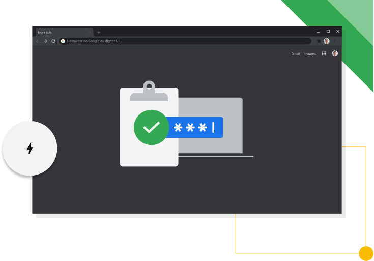 Janela do navegador Chrome no modo escuro exibindo o ícone de produtividade do Google.
