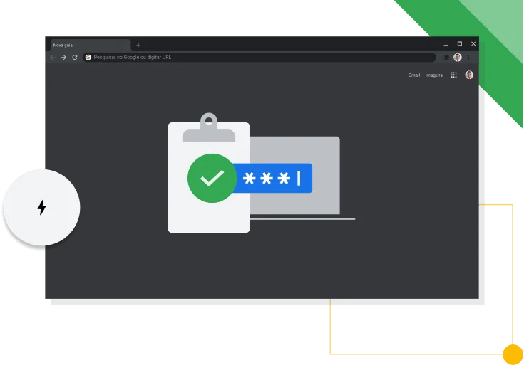 Janela do navegador Chrome no modo escuro exibindo o ícone de produtividade do Google.