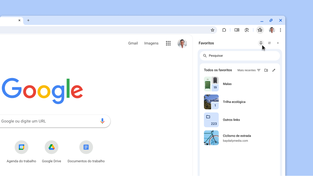 Como fixar um painel lateral do Chrome na barra de ferramentas