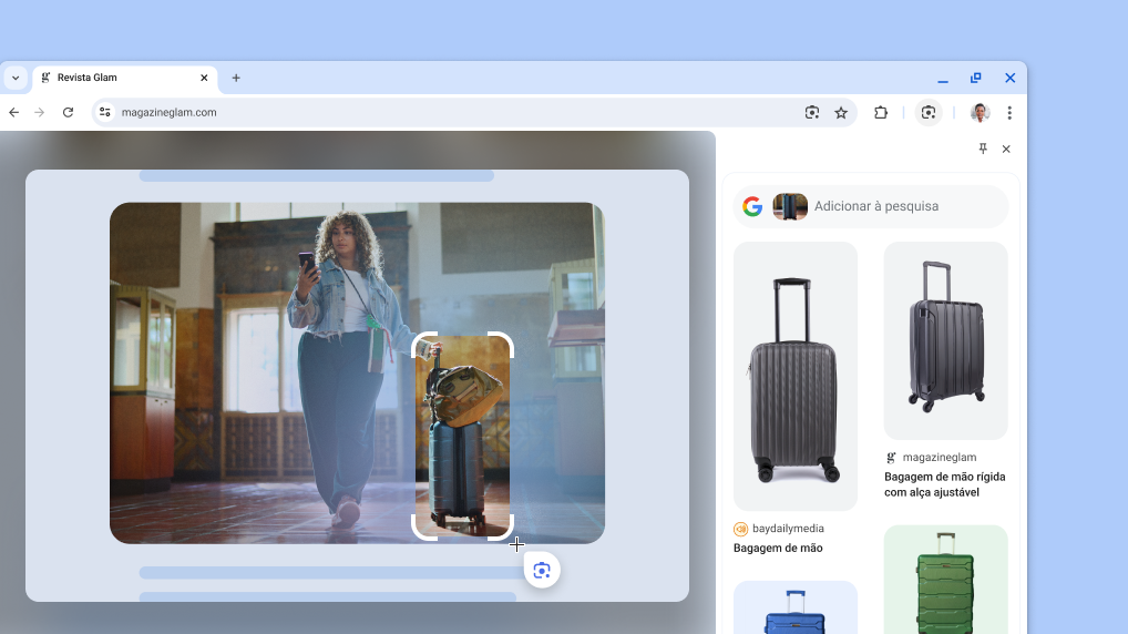Google Lens na página de um produto.