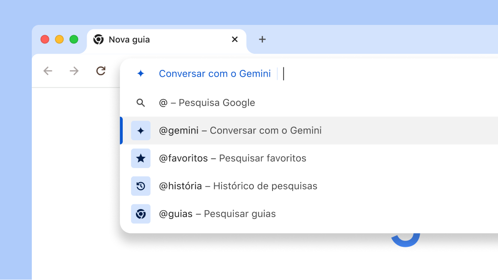 Converse com o Gemini pela barra de endereço