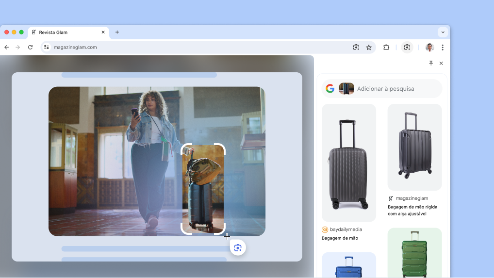 Google Lens na página de um produto.
