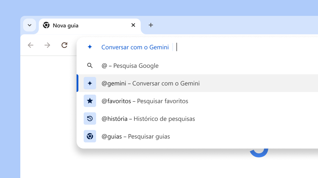 Converse com o Gemini pela barra de endereço