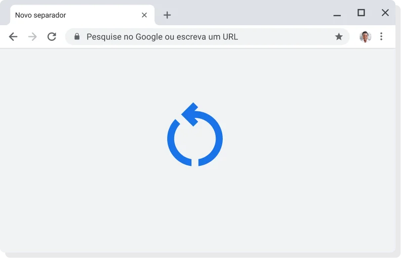 IU do Chrome com o ícone de aplicação de atualização