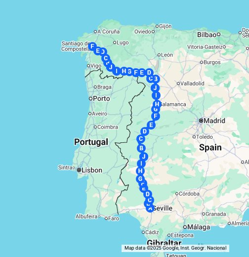 Mapa da Via de la Plata  Google My Maps